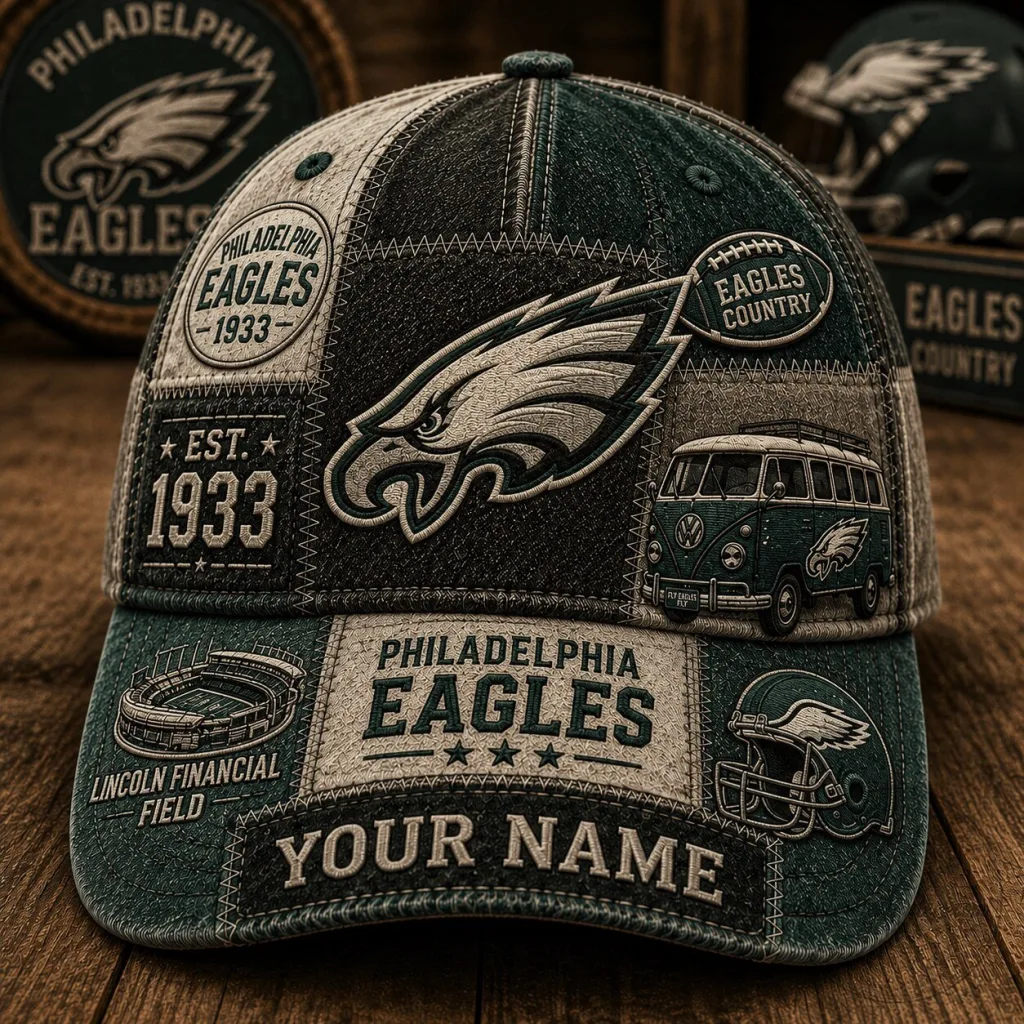 Philadelphia Eagles Fan Retro Style Personalized Patchwork Baseball Cap Hat Philadelphia Eagles Fan Retro Style Personalized Patchwork Baseball Cap Hat