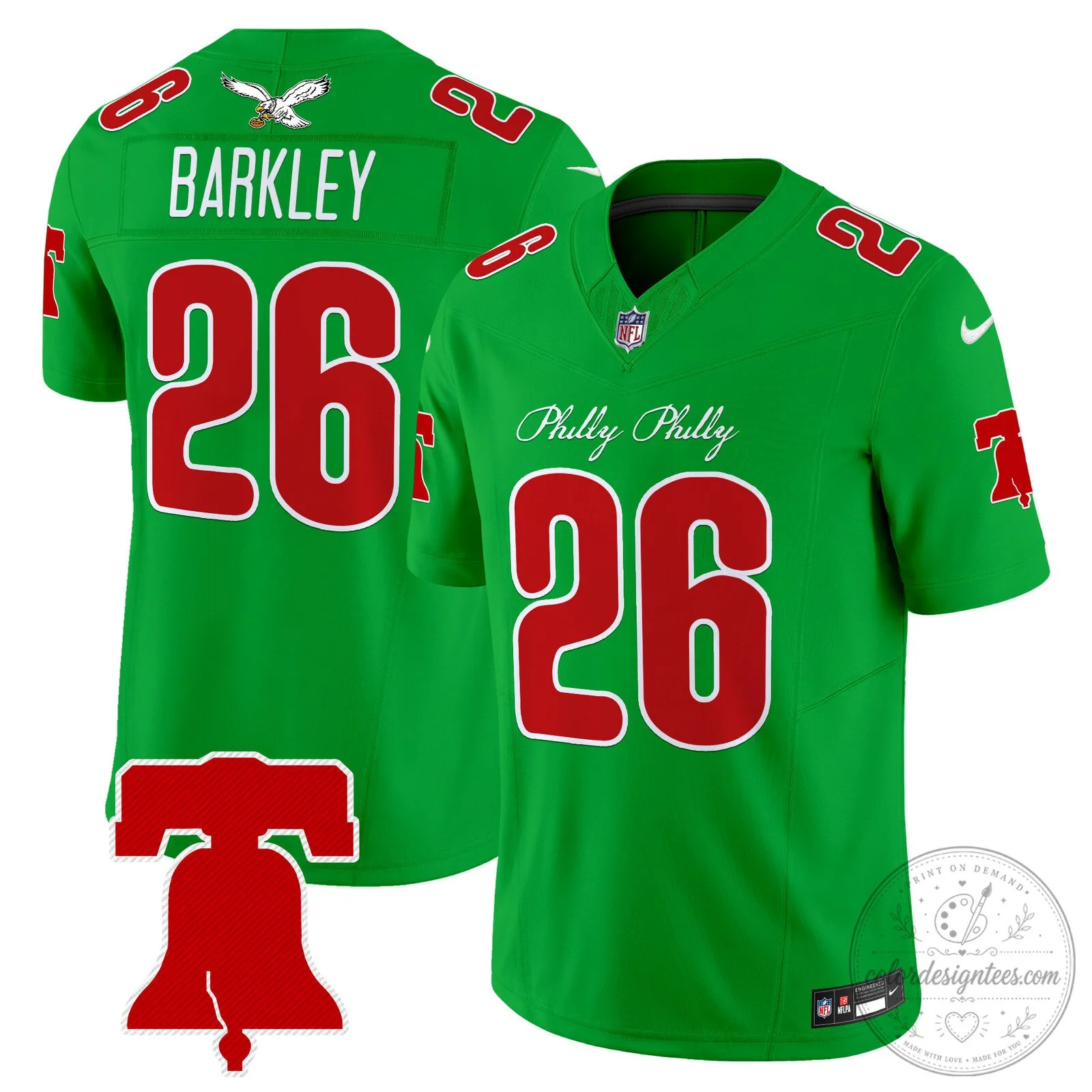 Philadelphia Eagles Saquon Barkley Philly Philly Green Football Jersey