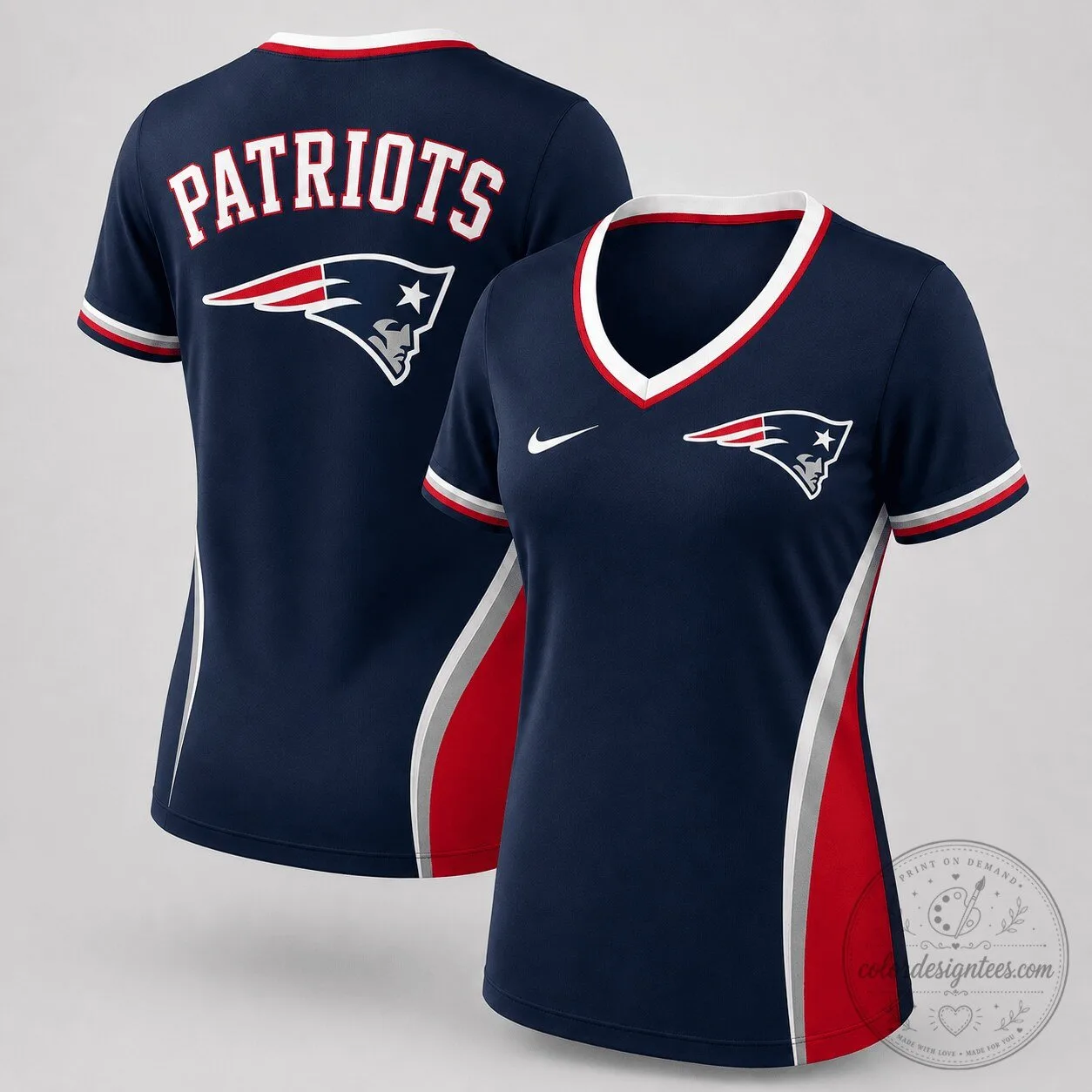 New England Patriots NFL Football Fan Performance Women's V-Neck T-Shirt