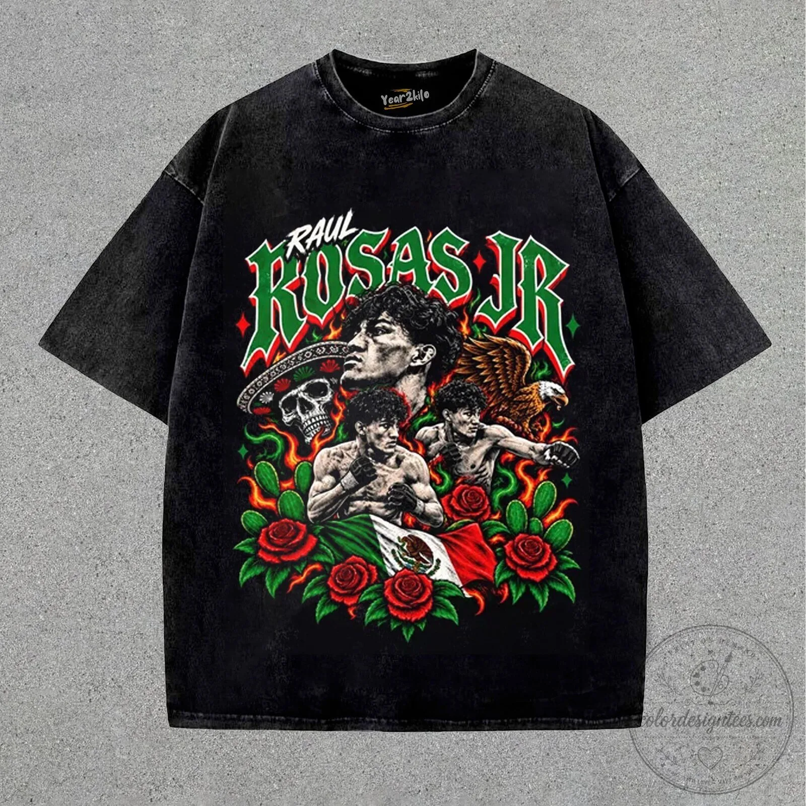Raul Rosas Jr. Fighter Graphic Print T-Shirt