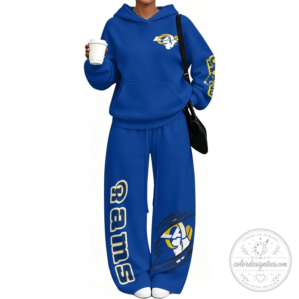 Los Angeles Rams Royal Blue Hoodie and Sweatpants Set for Women
