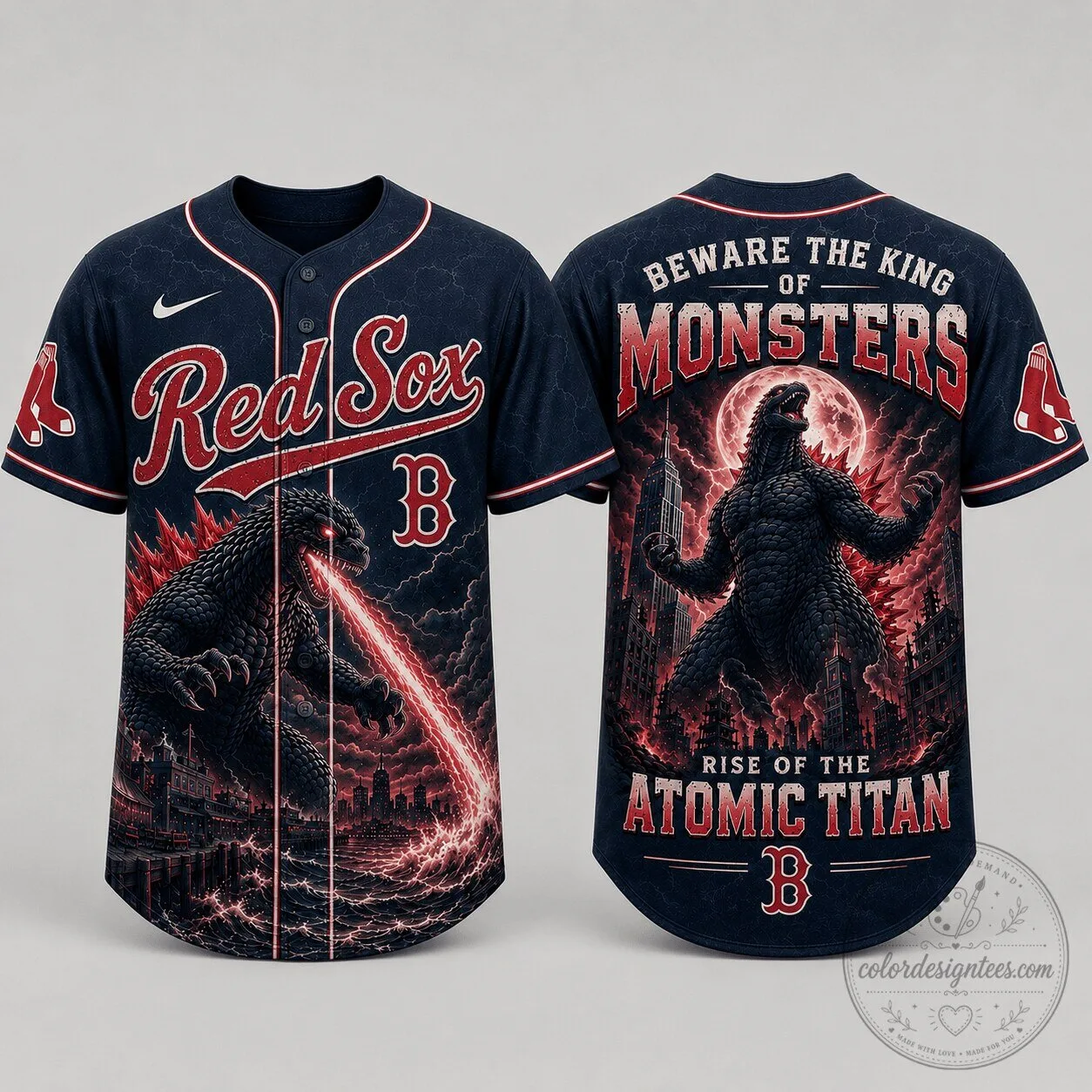 Boston Red Sox Baseball Godzilla King Of Monsters Jersey