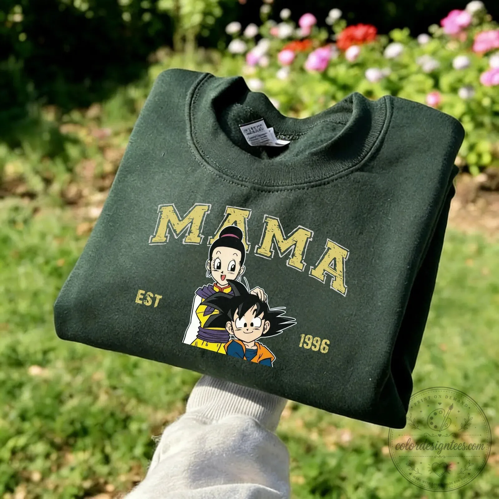 Chi-Chi and Son Gohan Mama Sweatshirt - Established 1996, Dragon Ball Z Apparel
