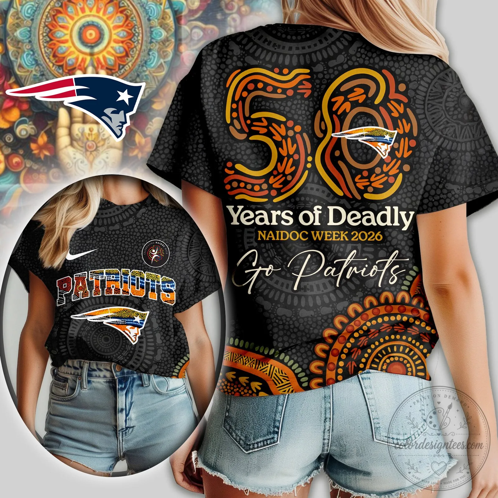 New England Patriots NFL Week 3 Shirt 50 Years of Deadly NAIDOC Week 2026