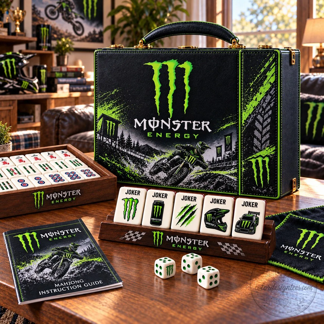 Monster Energy Mahjong Game Set with Carrying Case