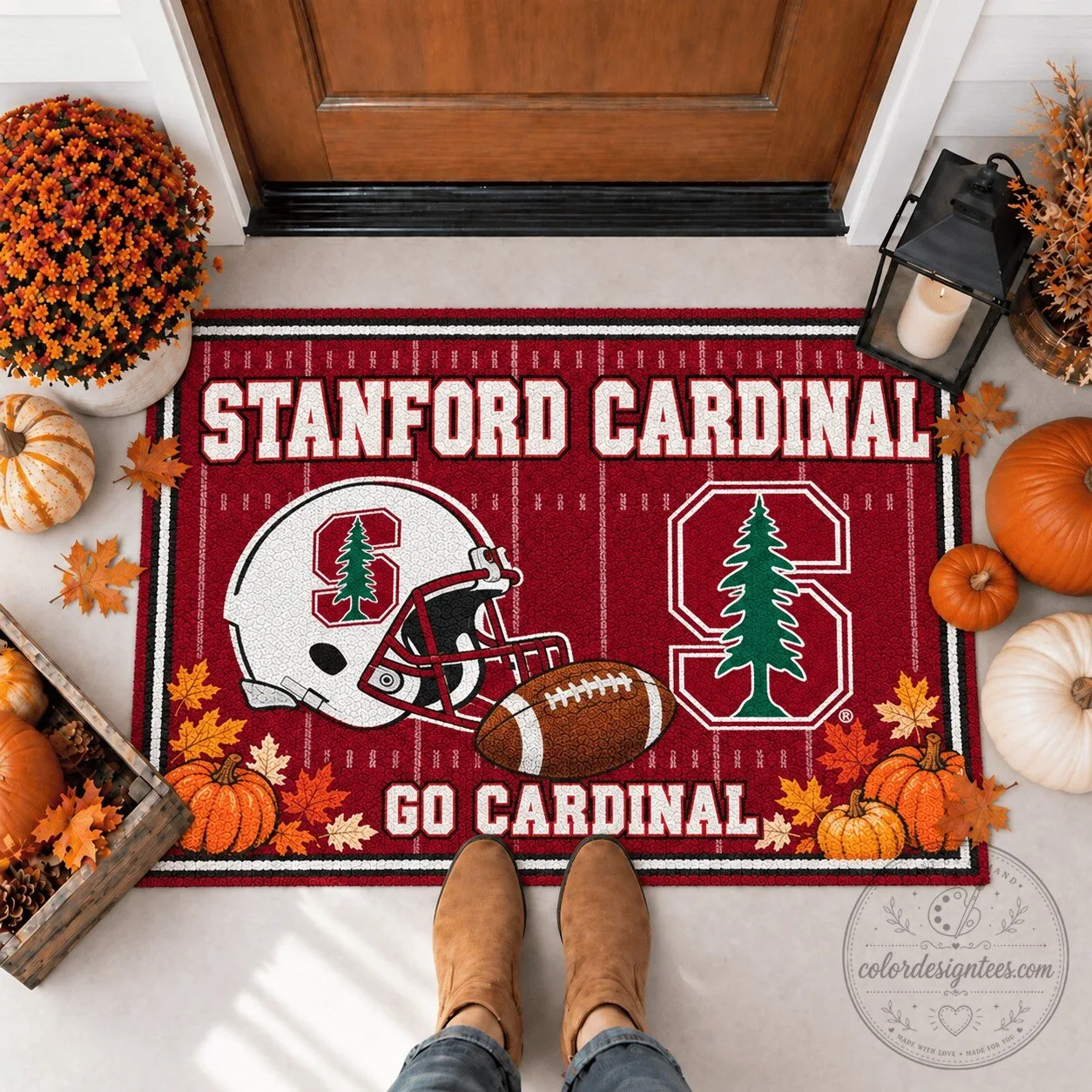 Stanford Cardinal Football Field Design Welcome Doormat