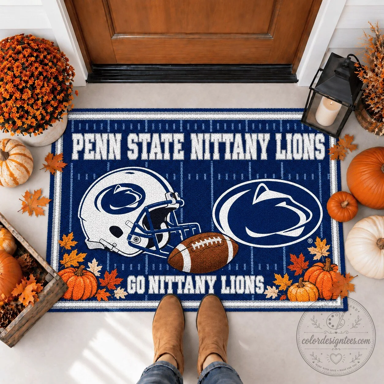 Penn State Nittany Lions Football Field Fall Welcome Doormat