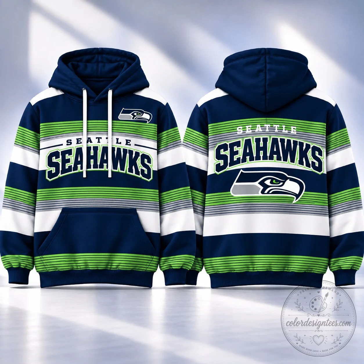 Seattle Seahawks National Football League Retro Stripe Team Hoodie