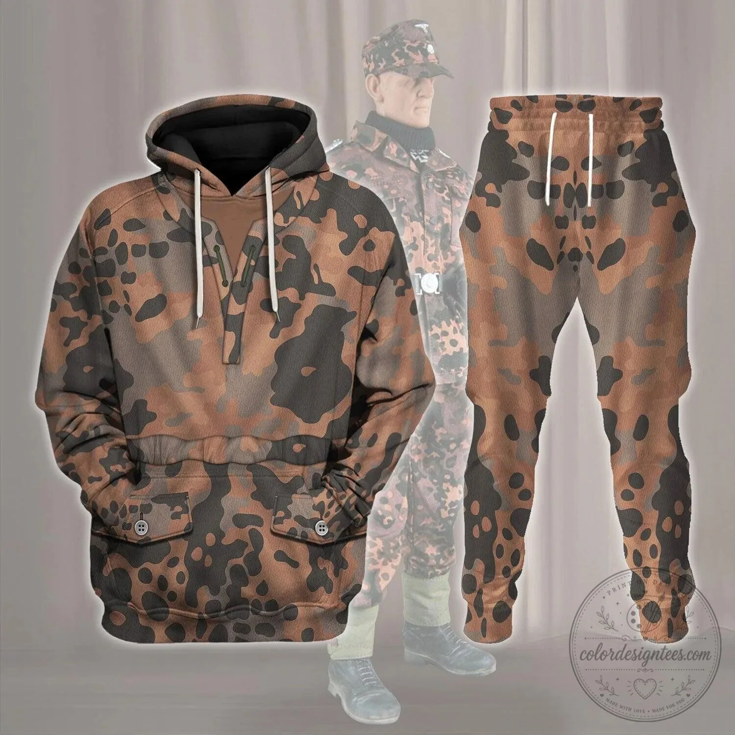 World War II German Eichenlaubmuster Camouflage Pullover Hoodie Sweatshirt