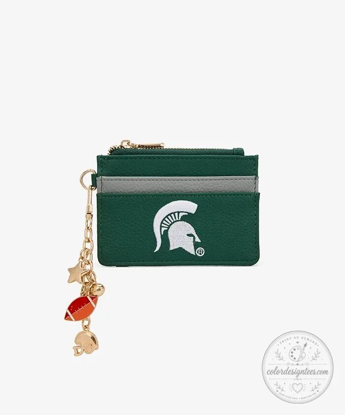 Michigan State Spartans Football Charm Card Holder Wallet
