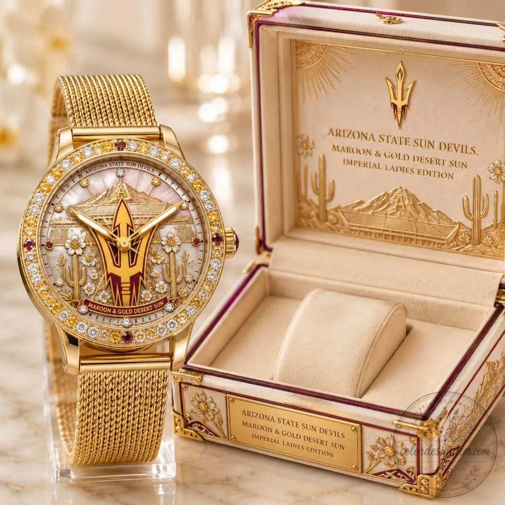 Arizona State Sun Devils Maroon and Gold Desert Sun Imperial Ladies Watch Arizona State Sun Devils Maroon and Gold Desert Sun Imperial Ladies Watch