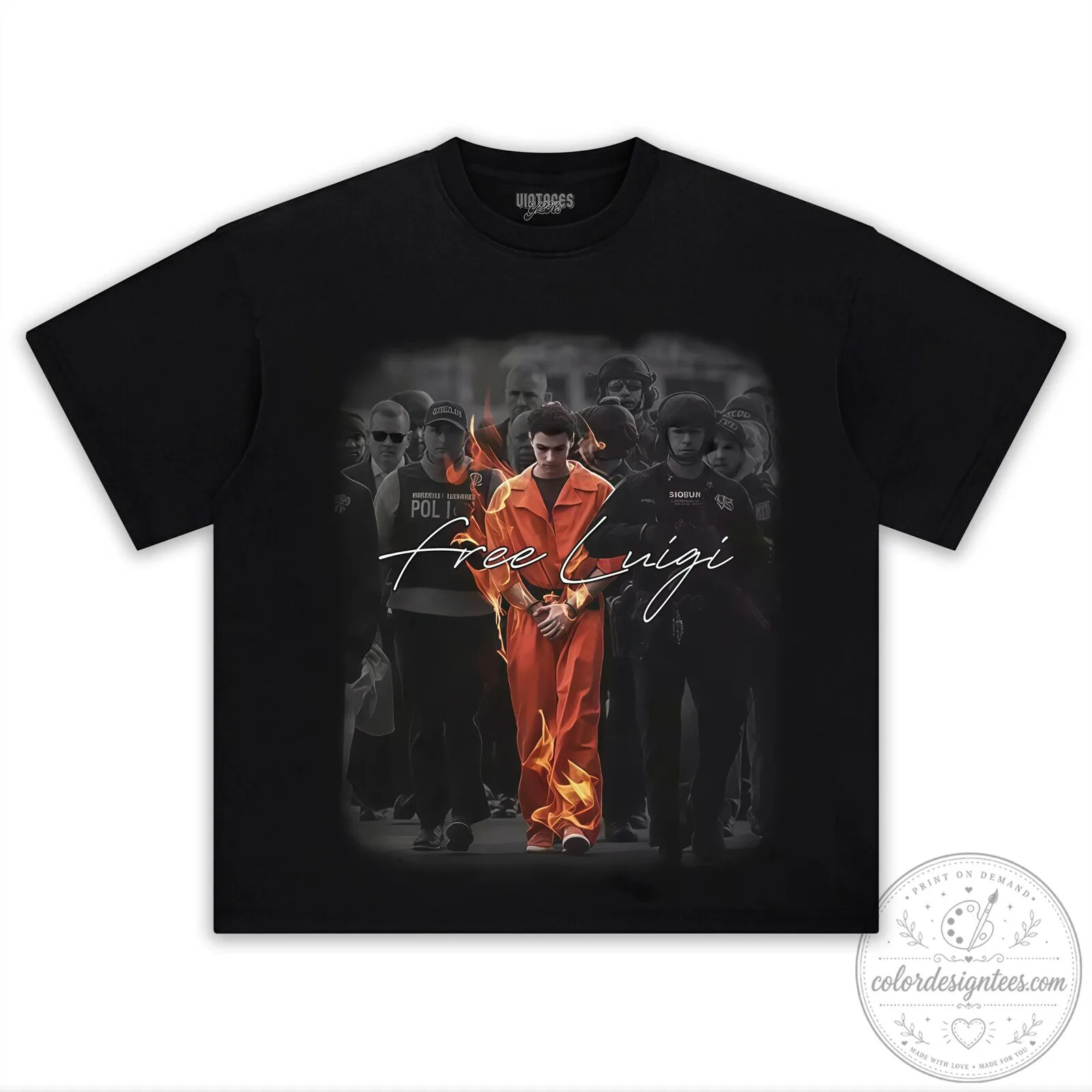 Luigi Mangione Free Luigi Orange Jumpsuit Arrested Graphic T-Shirt