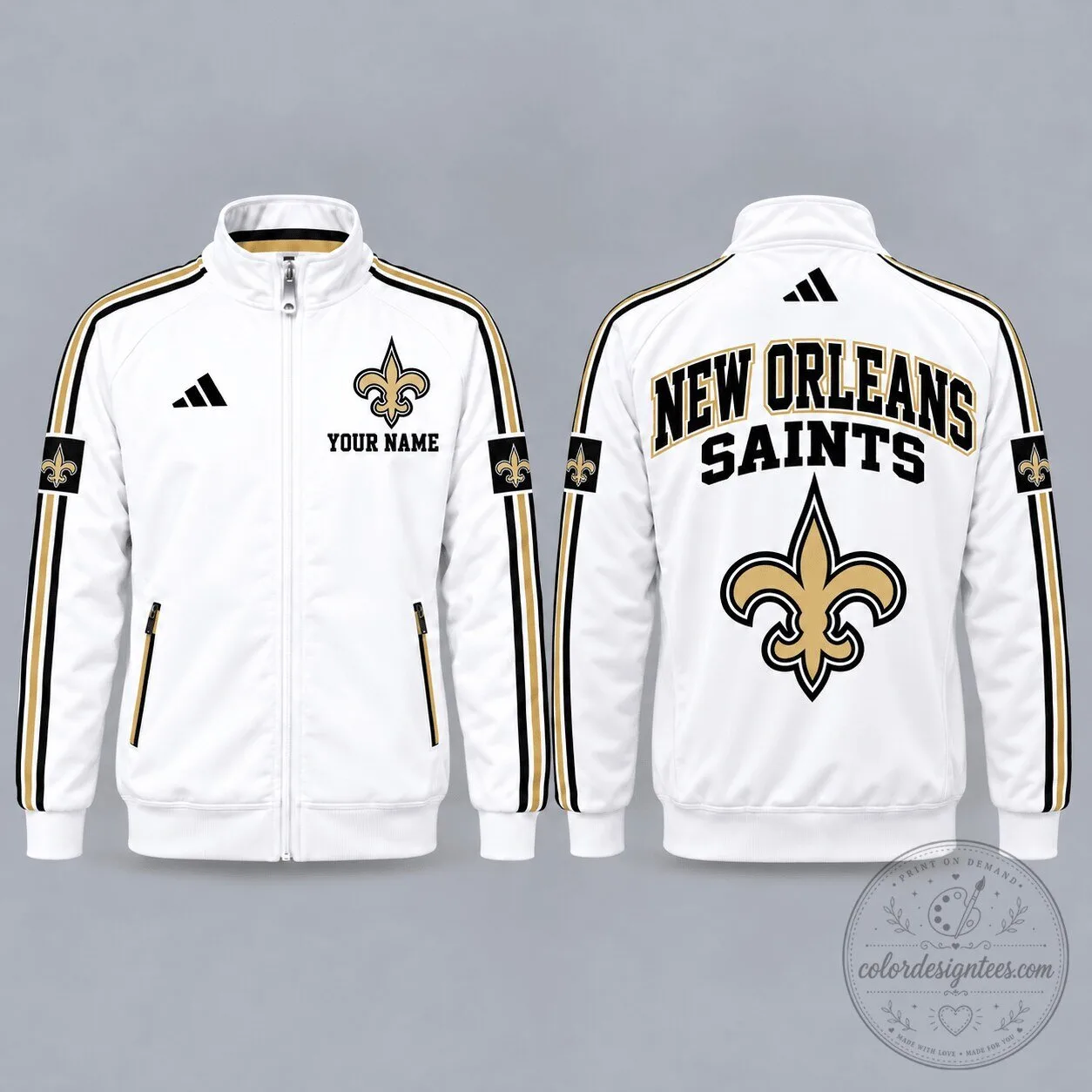 New Orleans Saints Personalized Full-Zip Casual Jacket for Men and Women