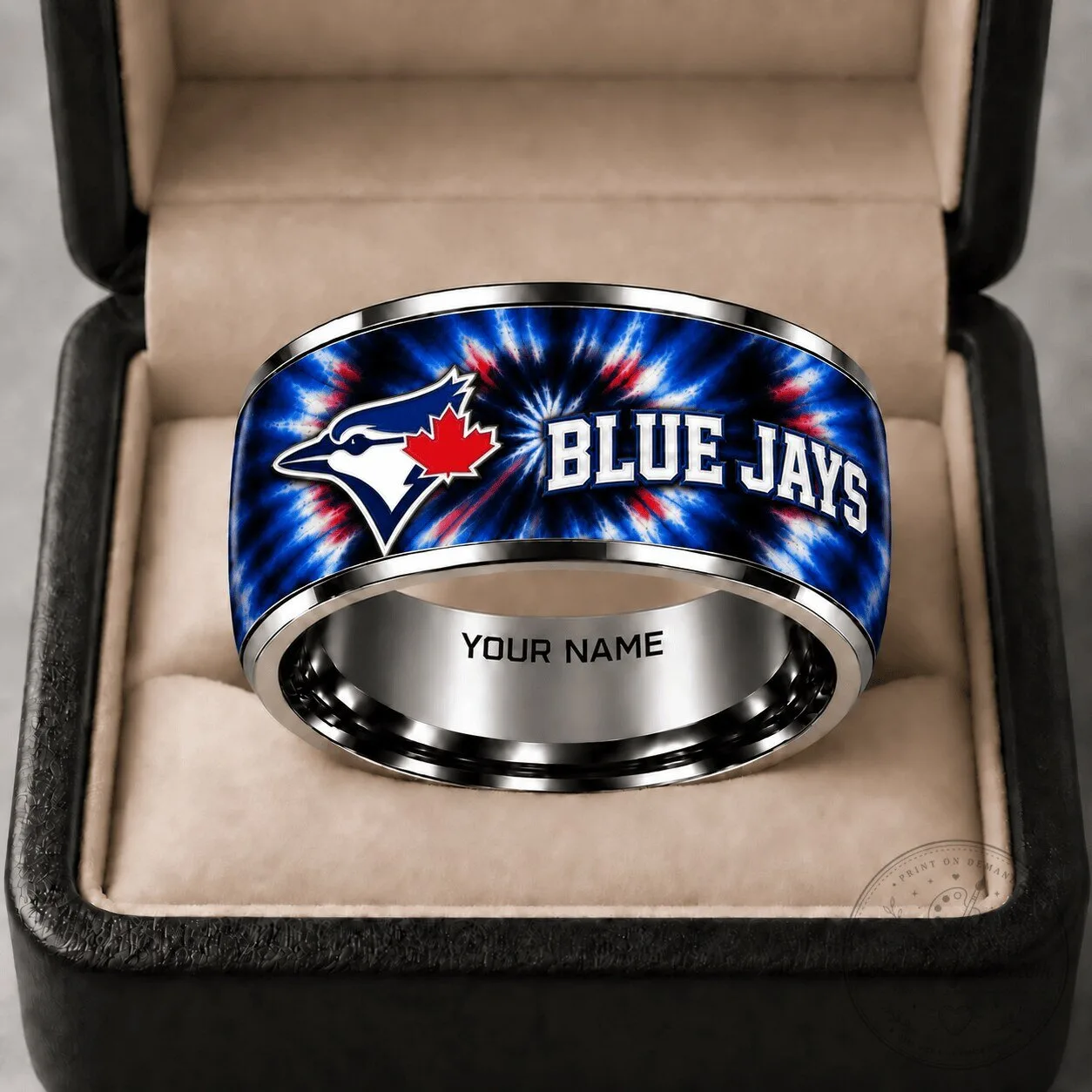 Toronto Blue Jays Tie Dye Stainless Steel Ring