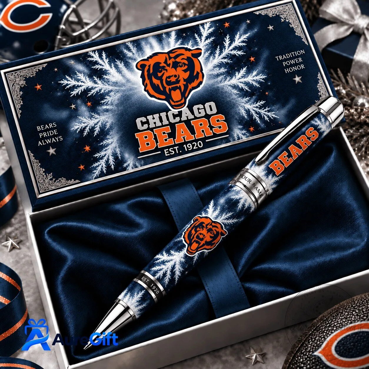 Chicago Bears NFL Team Logo Personalized Christmas Ballpoint Pen