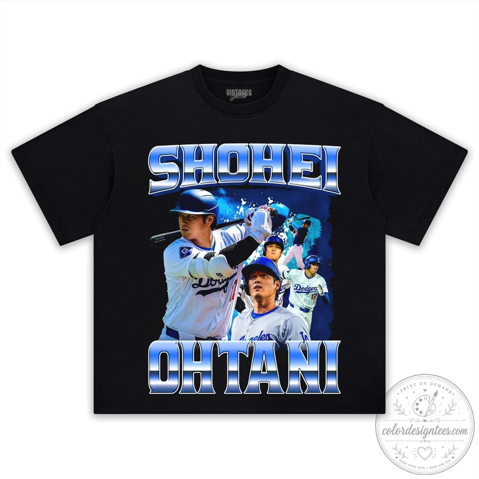 Graphic Tee of Shohei Ohtani, Player for the Los Angeles Dodgers Baseball Team