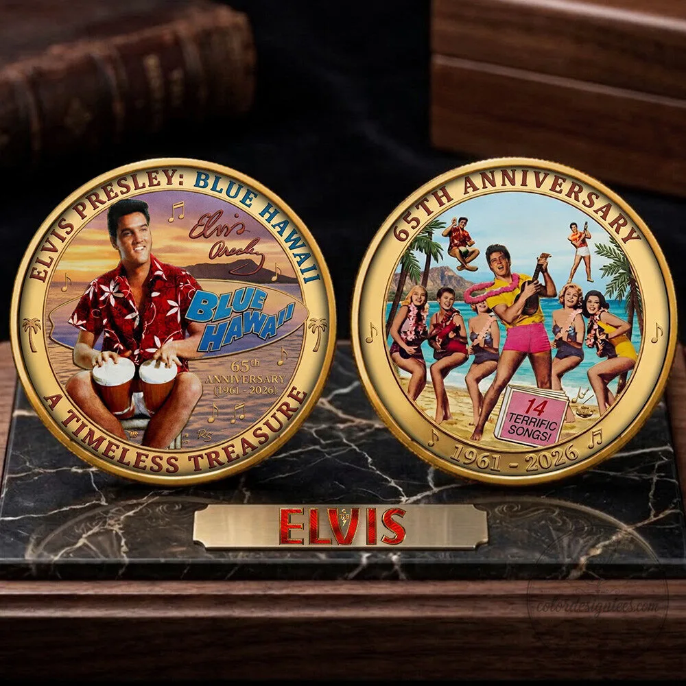 Elvis Presley Blue Hawaii 65th Anniversary Commemorative Coin Collectible