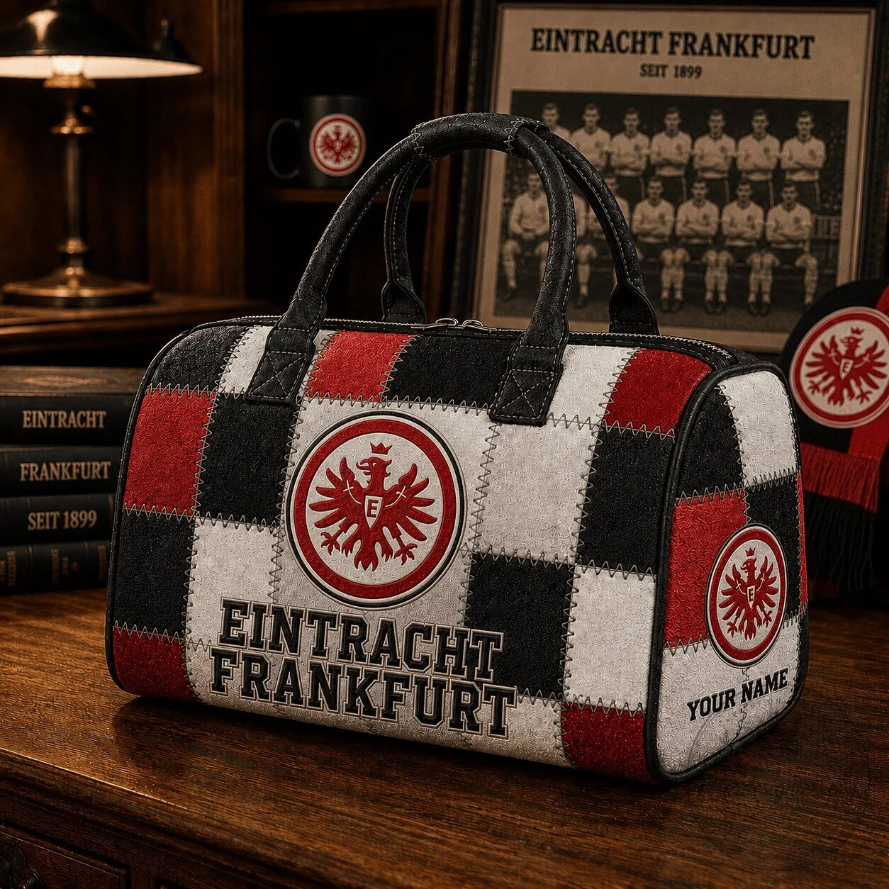 Eintracht Frankfurt Bundesliga Football Club Quilted Duffel Bag