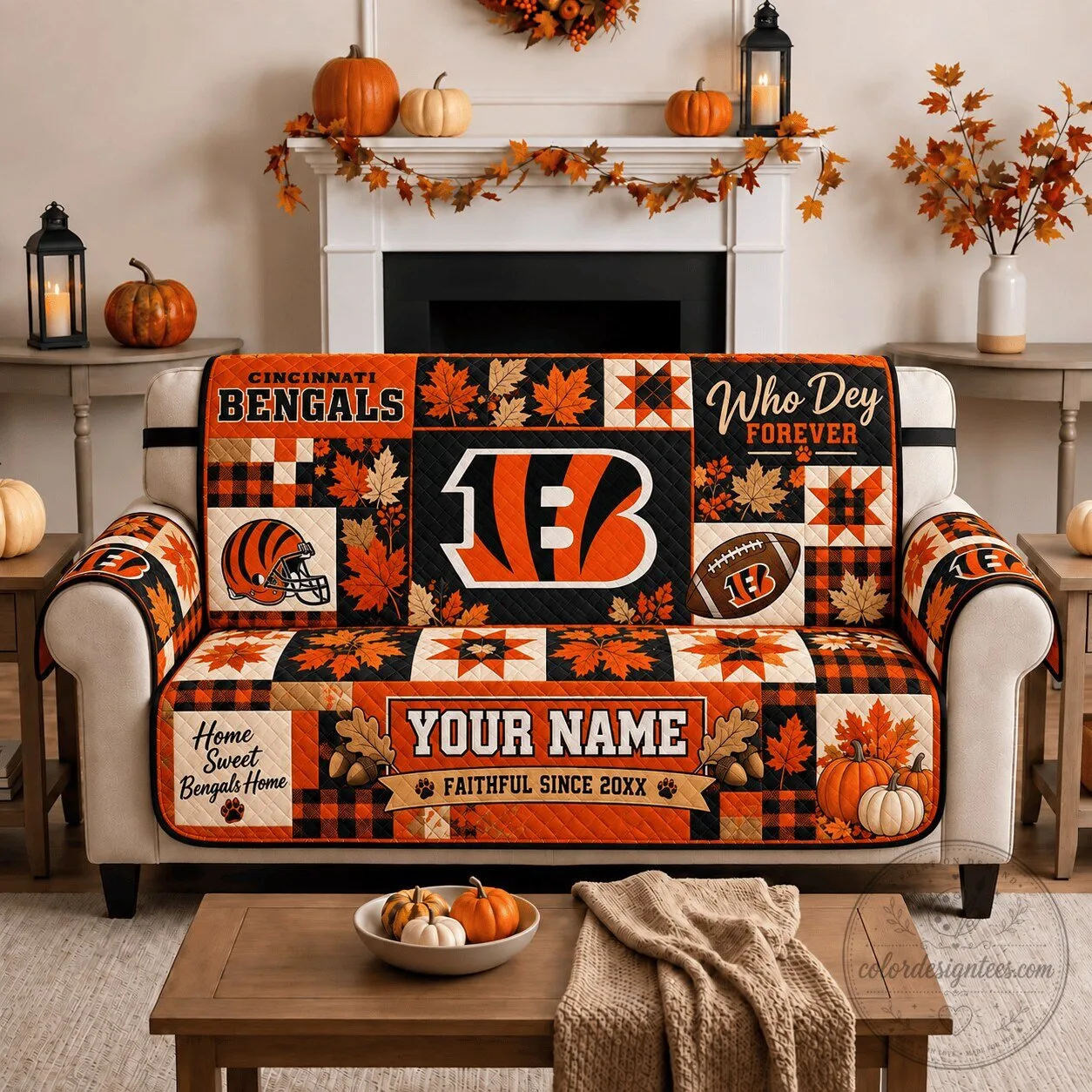 Cincinnati Bengals Personalized Sofa Cover Quilted Furniture Protector 5 Cincinnati Bengals Personalized Sofa Cover Quilted Furniture Protector