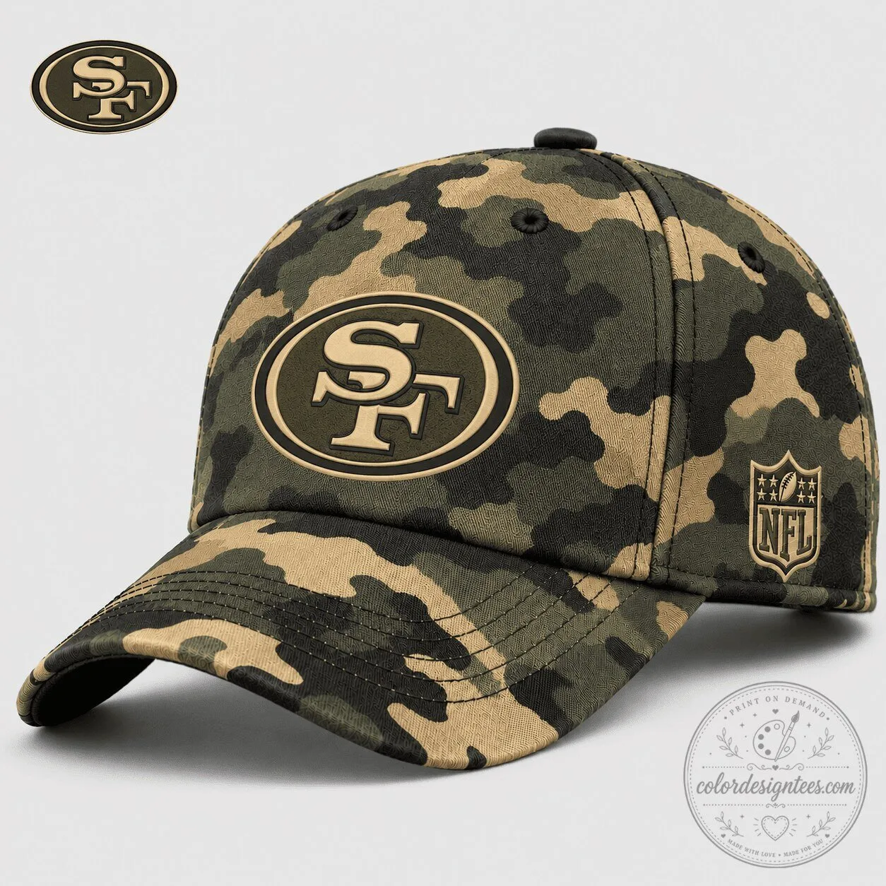 San Francisco 49ers NFL Camouflage Game Day Adjustable Baseball Cap Hat