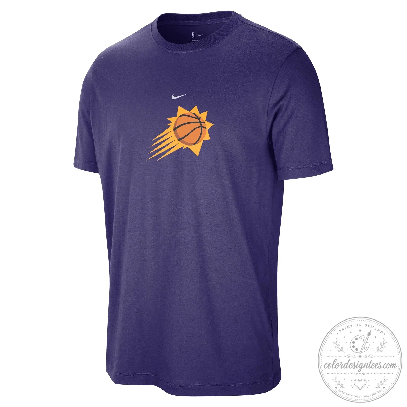 Phoenix Suns Shirt Nike Primary Logo NBA Basketball Purple T-Shirt