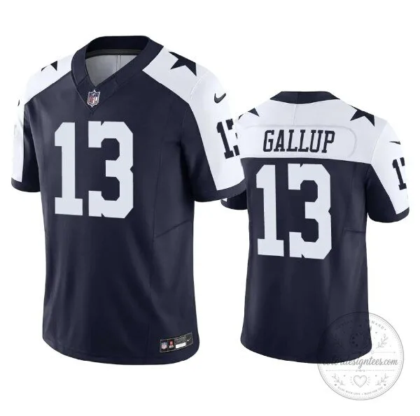Dallas Cowboys Football Michael Gallup Number 13 Navy Blue Game Day Jersey
