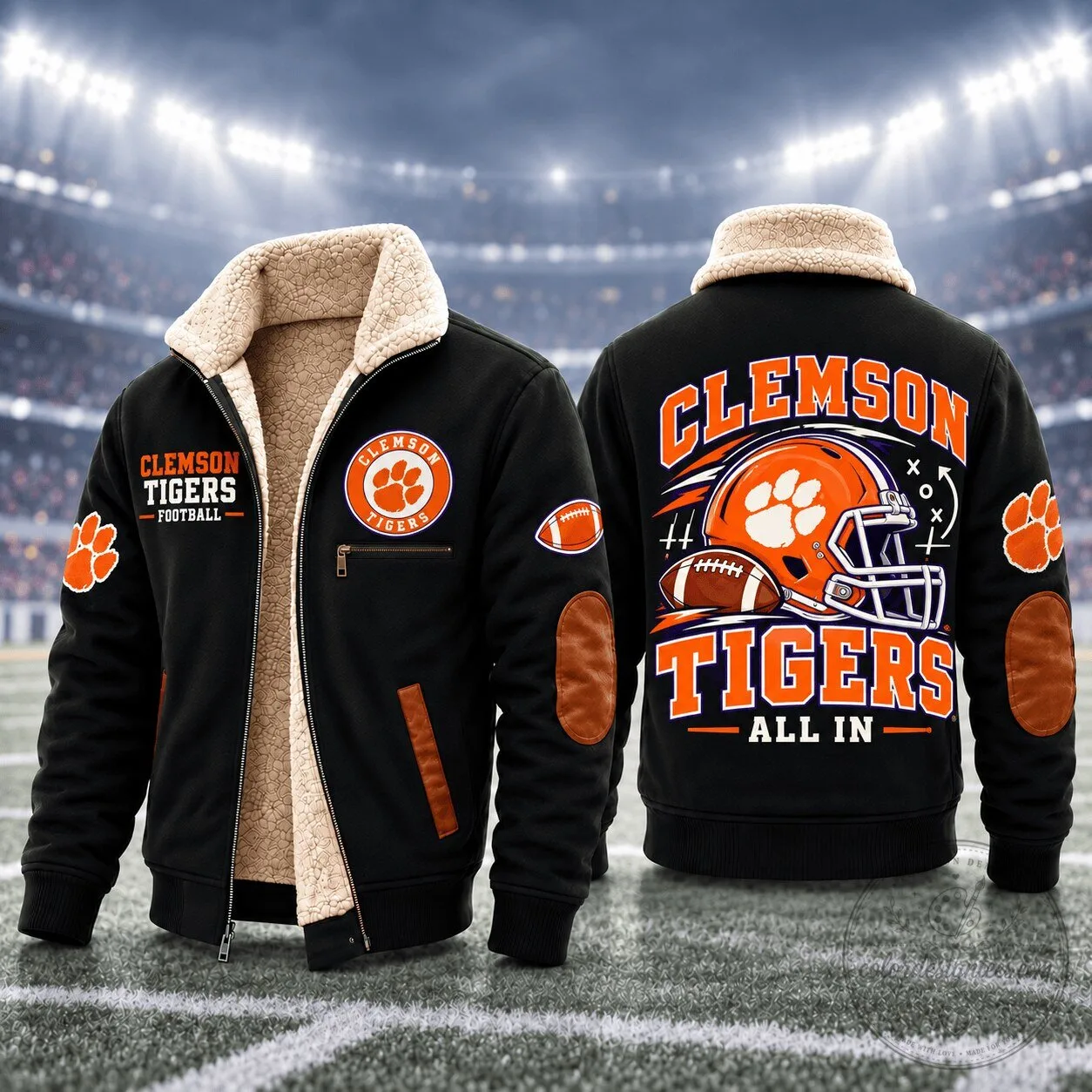 Clemson Tigers Football All In Sherpa Lined Winter Jacket