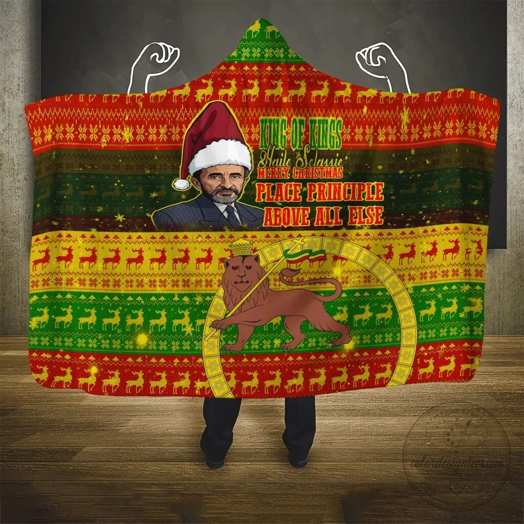 Haile Selassie Christmas Hooded Blanket King Of Kings Lion Of Judah Ugly Pattern 8 Haile Selassie Christmas Hooded Blanket King Of Kings Lion Of Judah Ugly Pattern