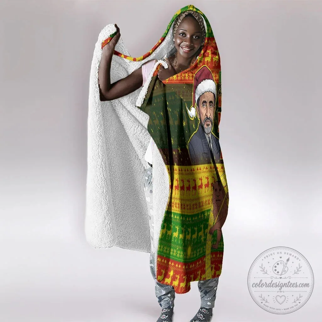 Haile Selassie Christmas Hooded Blanket King Of Kings Lion Of Judah Ugly Pattern 9 Haile Selassie Christmas Hooded Blanket King Of Kings Lion Of Judah Ugly Pattern