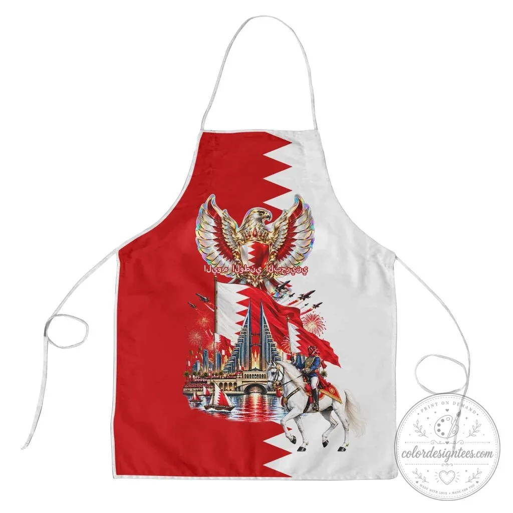 Bahrain National Day Cultural Emblem Flag Horse Knight Apron