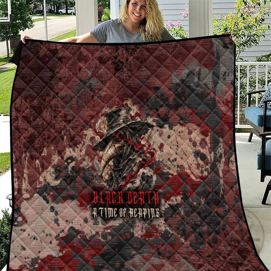 Black Death A Time Of Reaping Grim Reaper Plague Doctor Gothic Horror Quilt