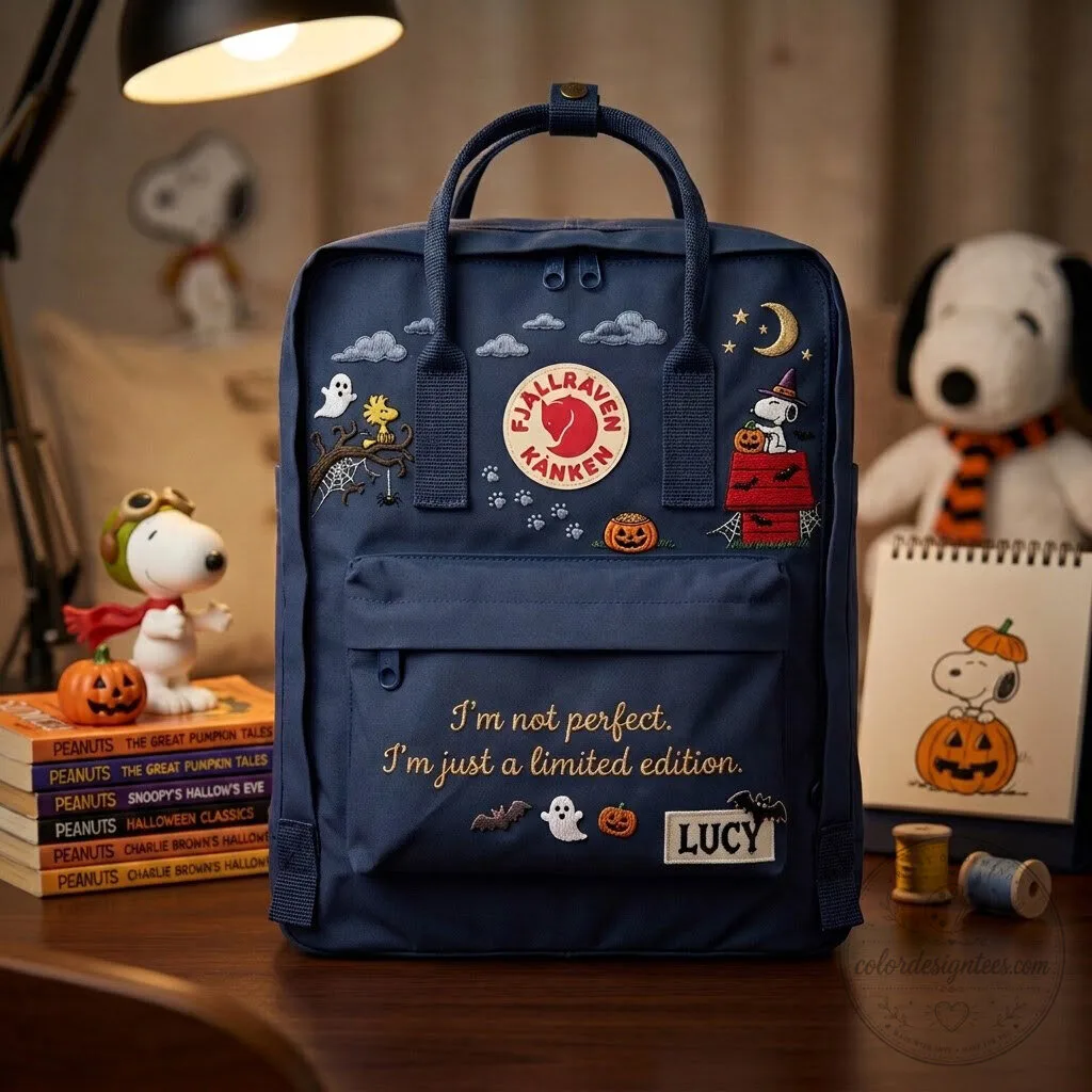 Snoopy Halloween Embroidered Fjallraven Kanken Backpack with Custom Name 8 Snoopy Halloween Embroidered Fjallraven Kanken Backpack with Custom Name