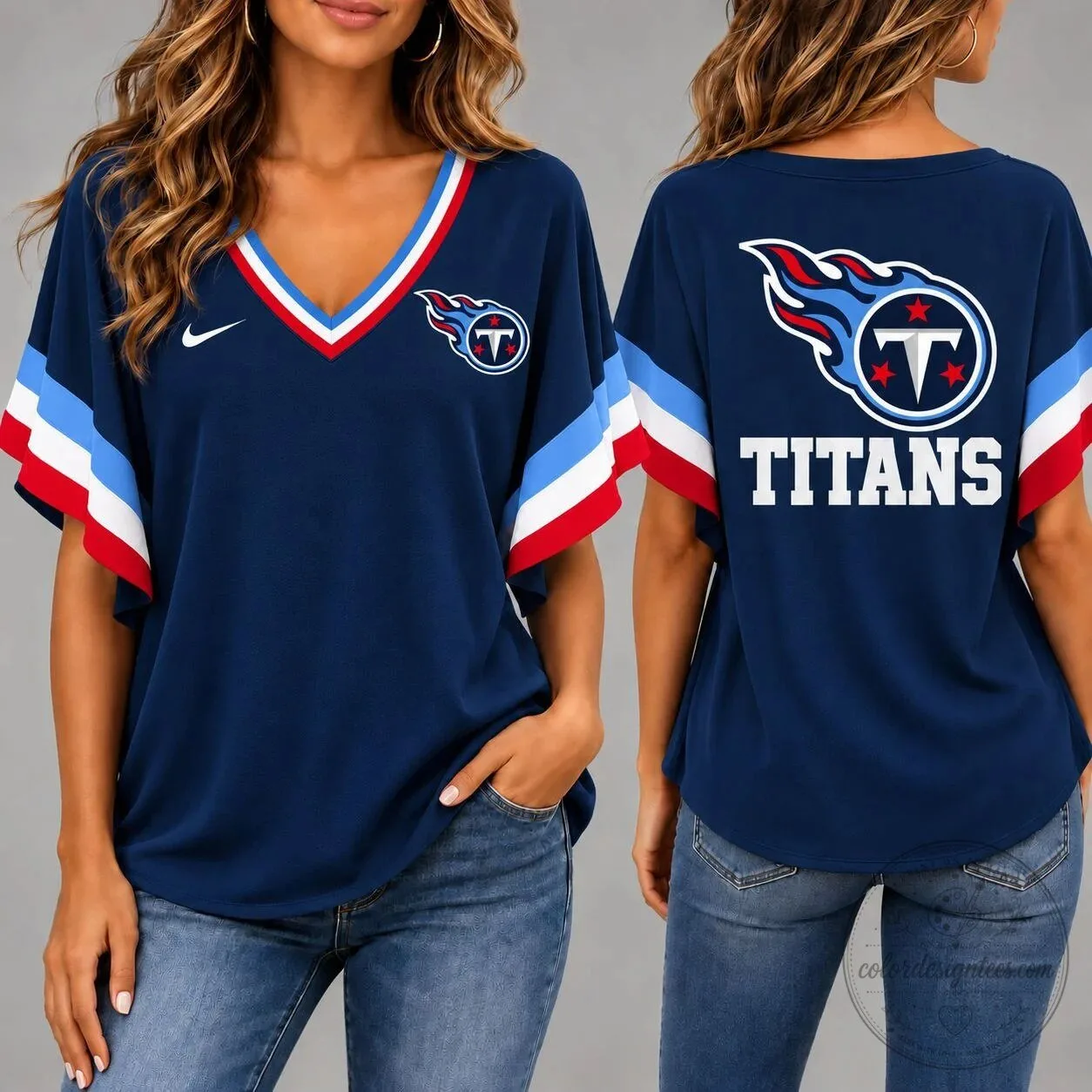 Tennessee Titans Women's Premium NFL Game Day Short Sleeve Football T-Shirt