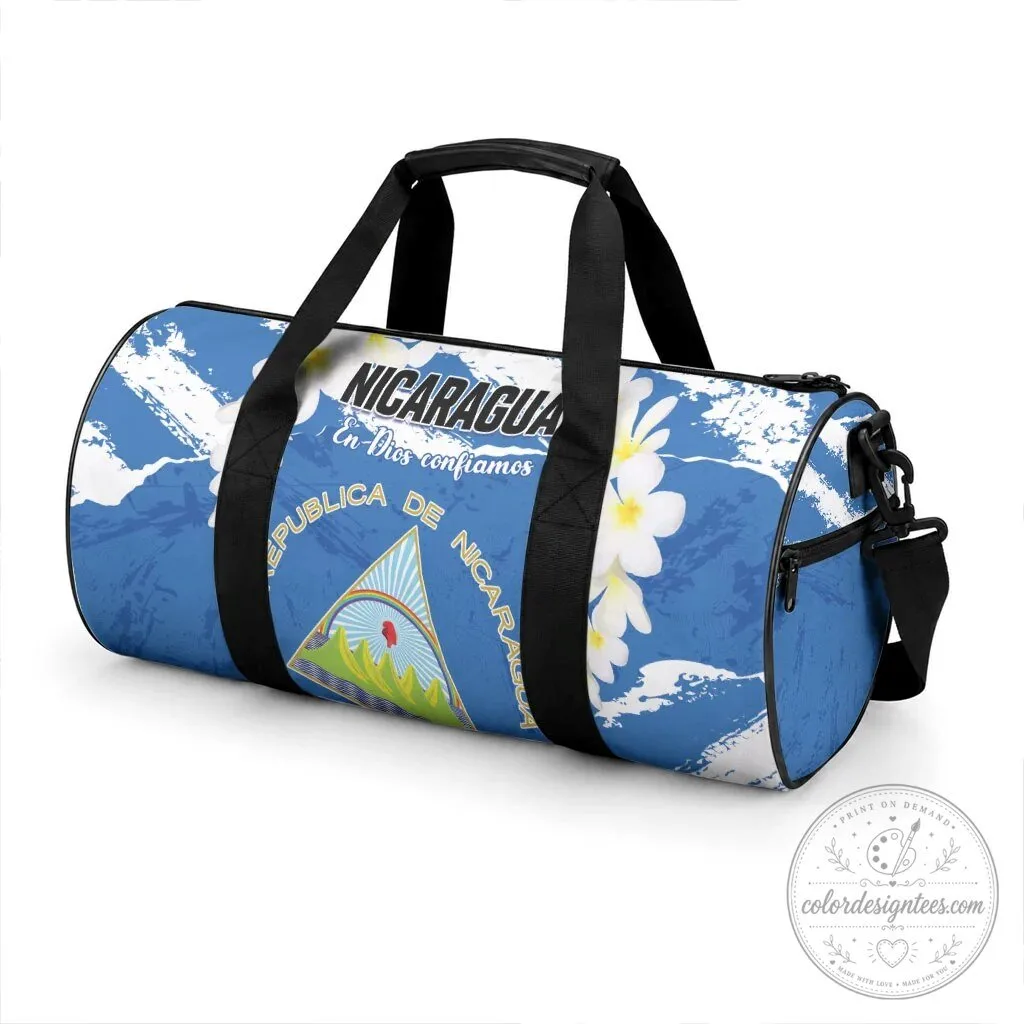 Nicaragua Sacuanjoche Flower Flag Independence Day Duffle Bag 9 Nicaragua Sacuanjoche Flower Flag Independence Day Duffle Bag
