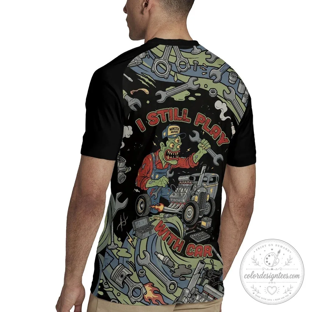 Monster Motors Hot Rod Zombie Mechanic Vintage Auto Tools Art Polo Shirt 11 Monster Motors Hot Rod Zombie Mechanic Vintage Auto Tools Art Polo Shirt