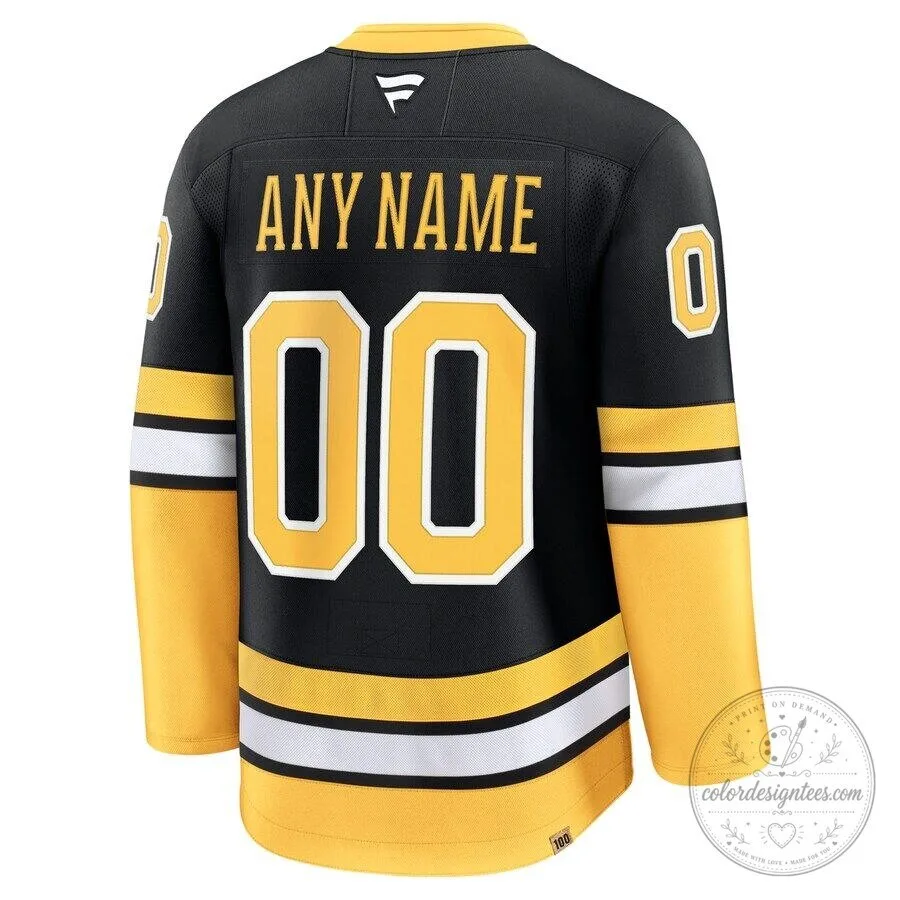 Boston Bruins Alternate Black Gold White Striped Hockey Jersey 5 Boston Bruins Alternate Black Gold White Striped Hockey Jersey