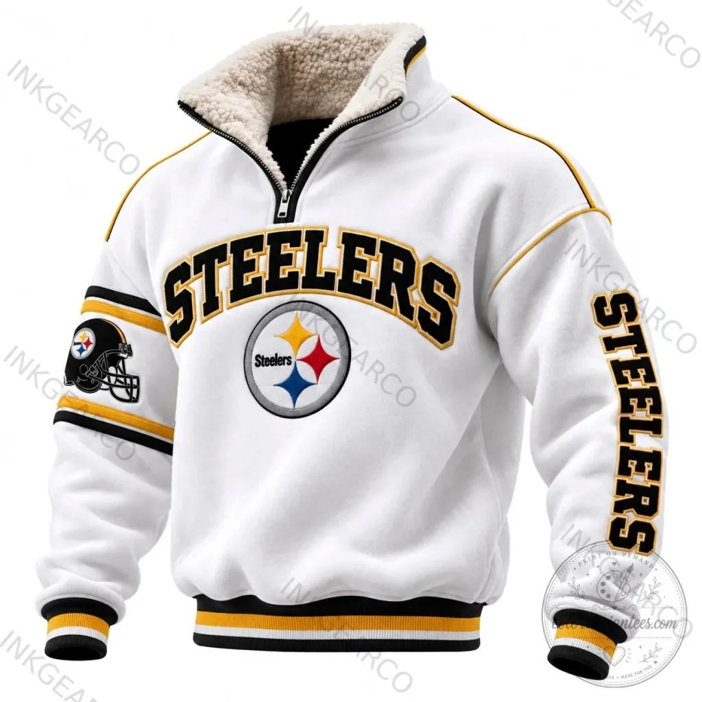 Pittsburgh Steelers NFL Football Team Sherpa Quarter Zip Sweatshirt Pittsburgh Steelers NFL Football Team Sherpa Quarter Zip Sweatshirt